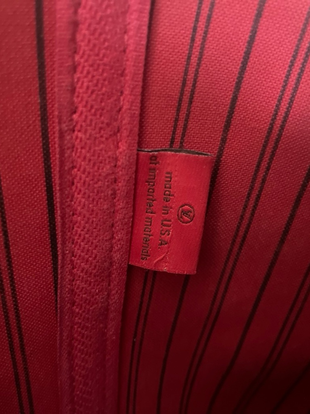 Louis Vuitton Brown Damier Ebene Tote with Red Interior - Picture 5 of 6